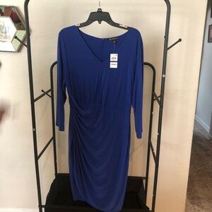 INC International Concepts Royal Blue Long Sleeve Dress